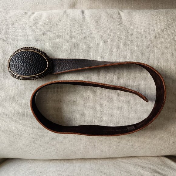 🇨🇦 Vintage BRAVE Dark Brown Leather Belt – Made in Canada & Italy - Picture 2 of 9